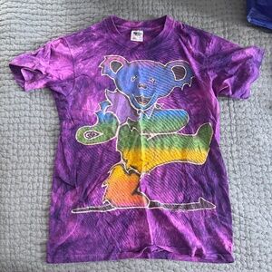 Vintage 90's Grateful Dead 1990's Tour Ski Bear Purple Tie Dye 1995
